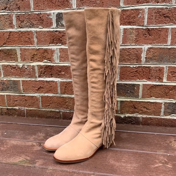 Sam Edelman Josephine Boho Slouch Fringe Boot 7.5 - Picture 2 of 13